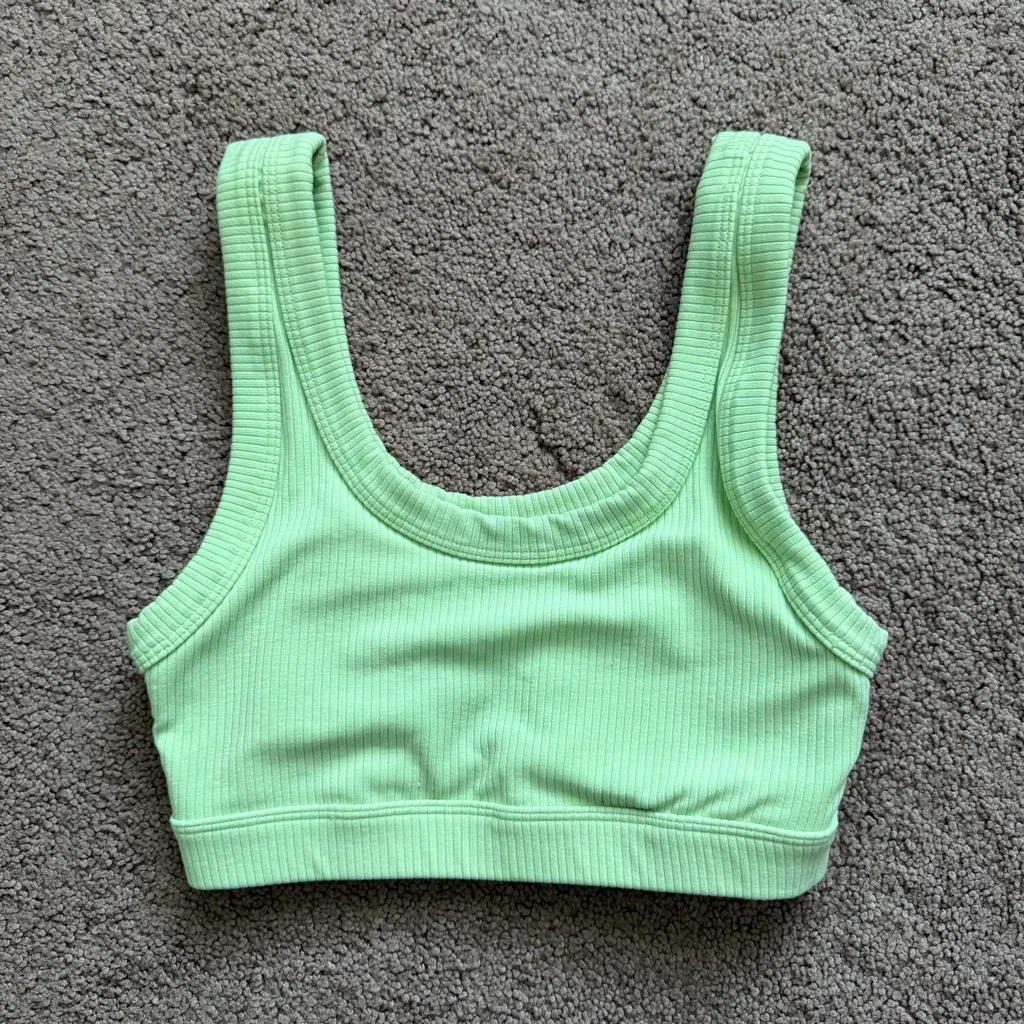 Alo Light Green Ribbed Sports Bra size XS - Image 2