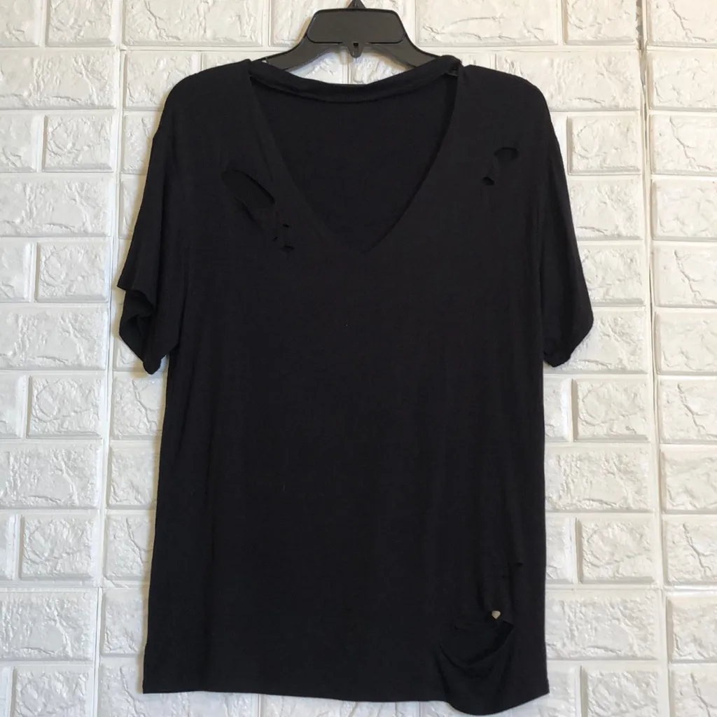 Hippie Chic holey cut choker v-neck oversized soft‎ - Image 3