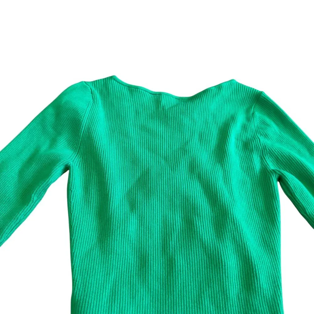 Wilfred Free Aritzia Long Sleeve Cutout Dress Green Stretch Size Small Womens - Image 8