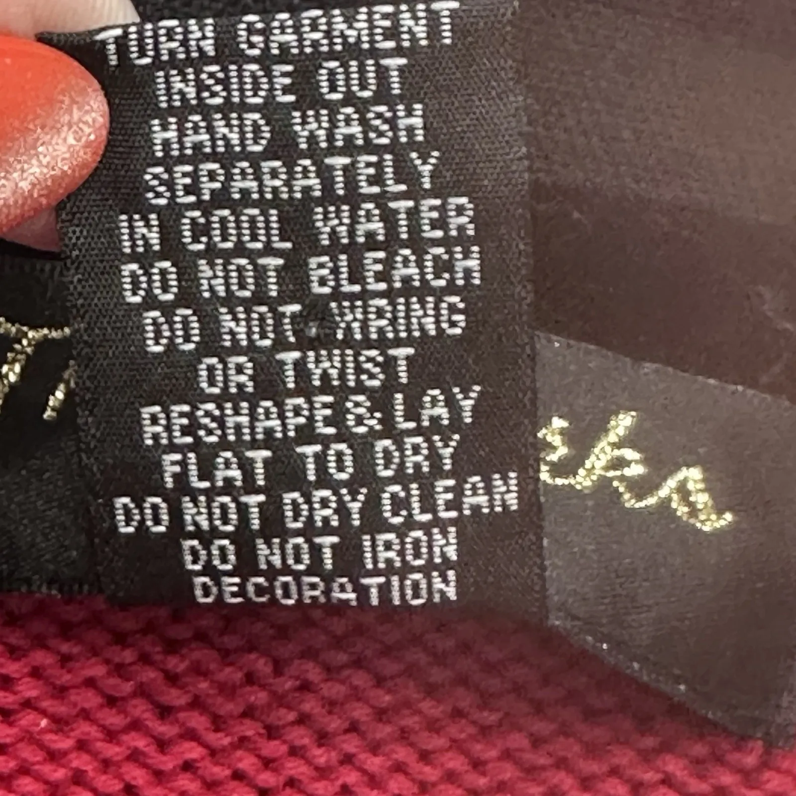 Vintage Theme Works Christmas Embroidered & Beaded Vest Cardigan Size PM Red - Image 7