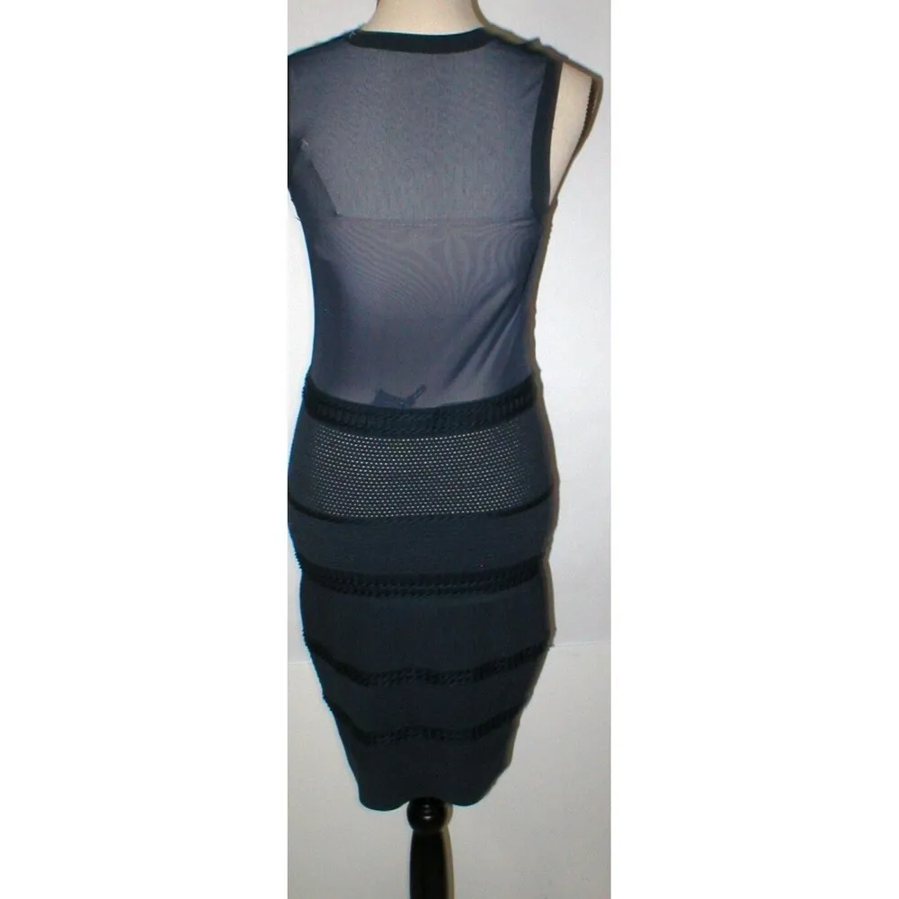 New Womens $535 Rag & Bone Navy Blue Dress Sheer Knit Marbella Medium M Cocktail - Image 4