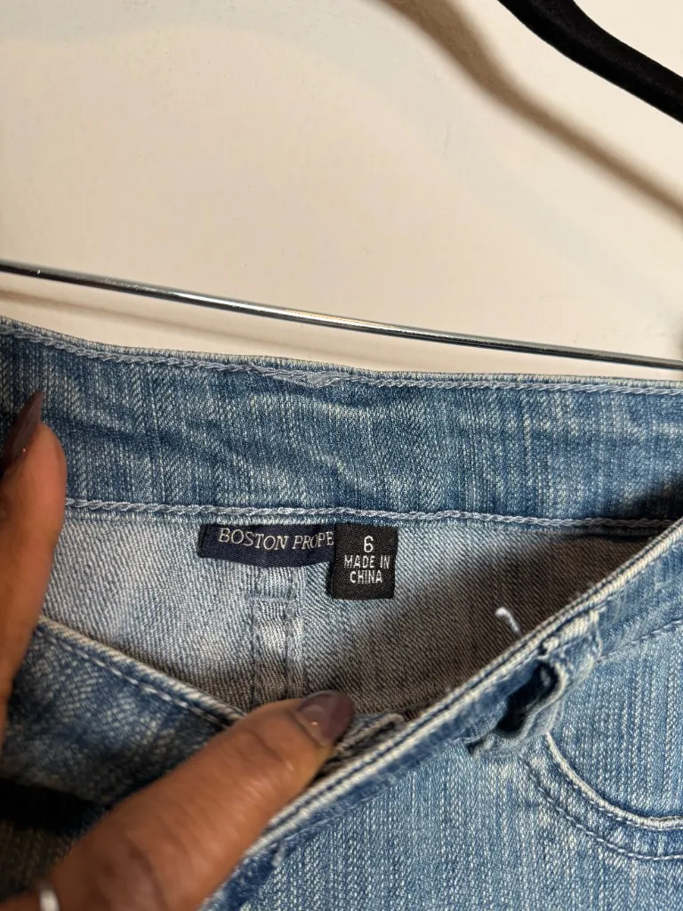 Y2K embroidered denim jeans bold black floral detailing  - Image 4