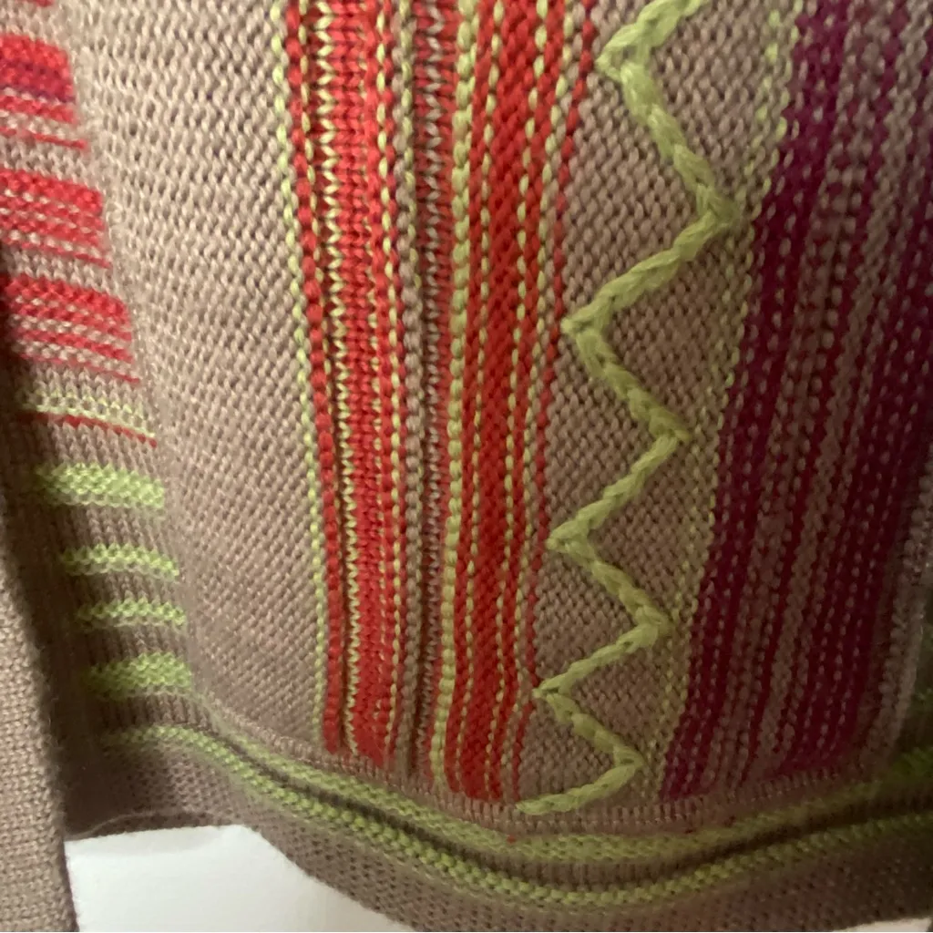 Christopher & Banks Wool Blend Color Block Chunky Knit Cardigan Sweater Sz S - Image 7