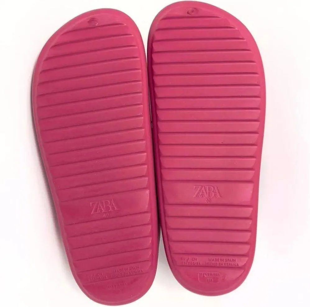 Zara Rubber Mules Sandals Clogs Sandals PINK Size 8/39 NEW - Image 6