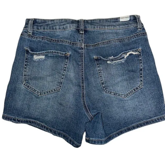 Almost Famous Denim Shorts Distressed Ripped‎ Blue Jean Casual Size 9 - Image 2
