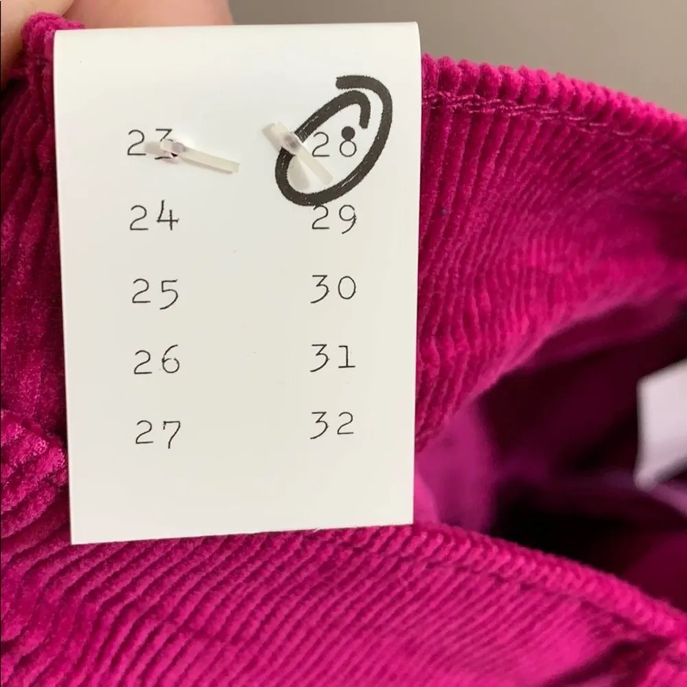 Current/Elliot The High Waist Stiletto Skinny Ankle Raspberry Corduroys - Image 6