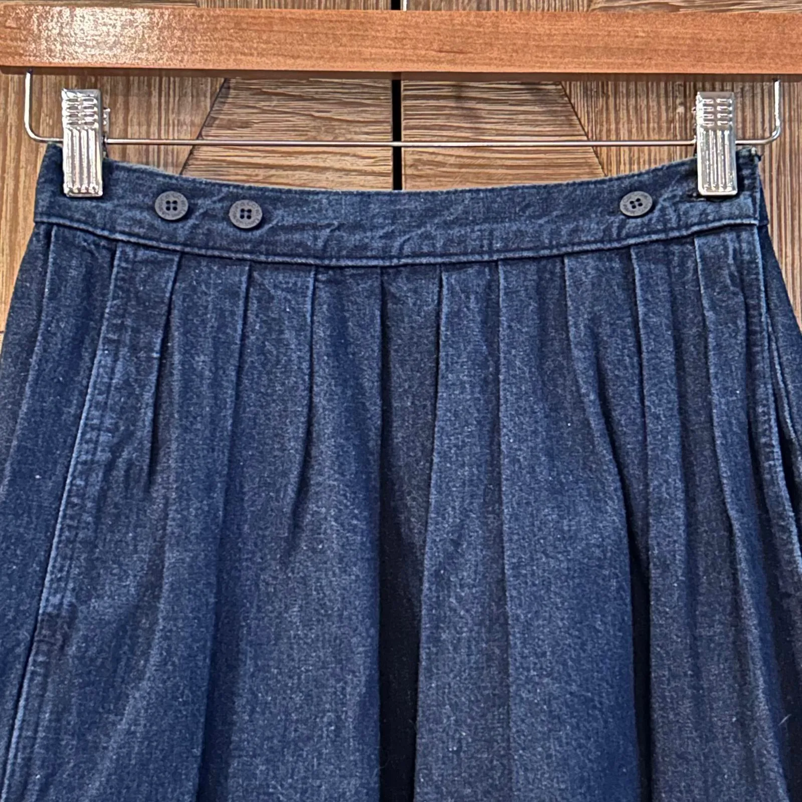 Vintage Calvin Klein Womens Pleated Denim Midi Skirt Size 6 Y2K - Image 3