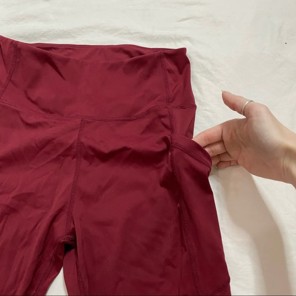 Wine Red Leggings - Image 5