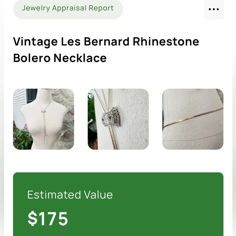 Les Bernard Rare 1970s Vintage Rhinestone Bow Bolero Necklace Silver - Image 11