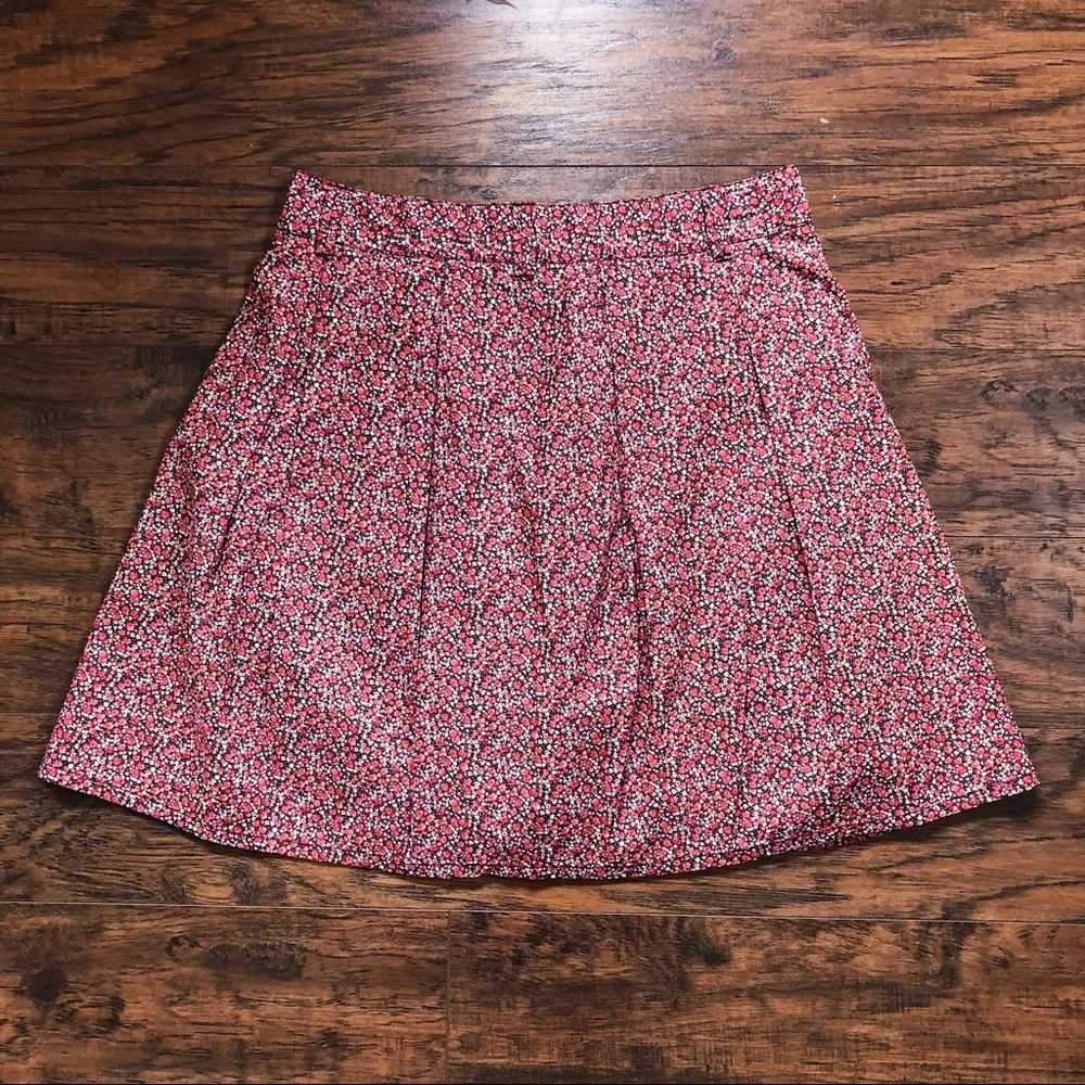 GAP • pink fall floral cotton mini skirt ditsy low rise pleated Y2K - Image 6