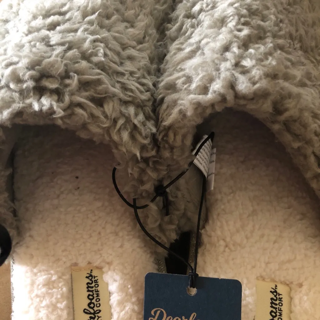 DEARFOAMS Womens Comfort Platform Terry Slide Platform Slipper Gray XL 11-12 New - Image 8