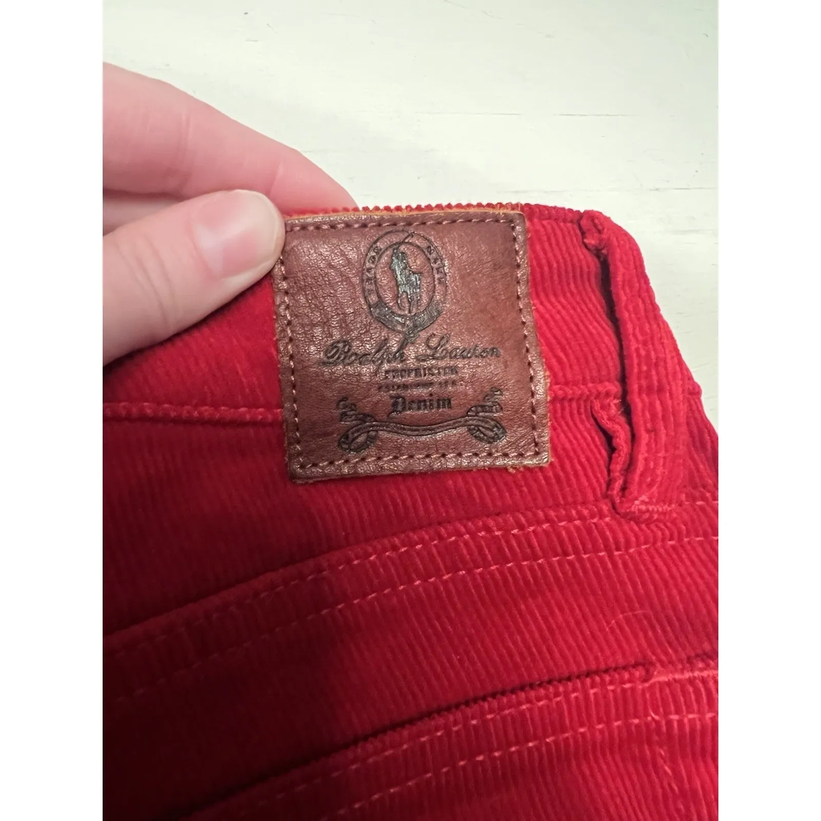 VTG Ralph Lauren Sport Woman's 8 Straight Leg Red Corduroy Pants Cords - Image 4