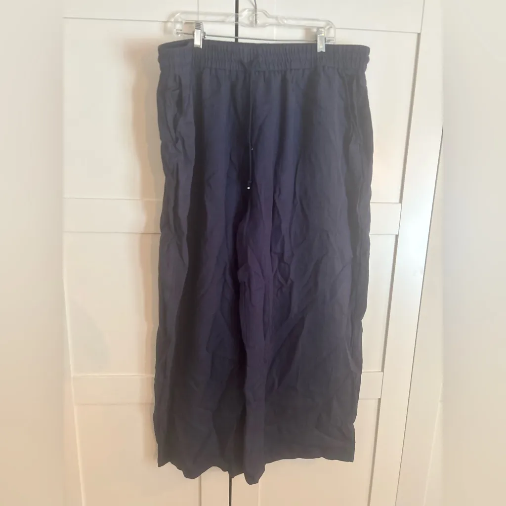 Halara NWT  High Waisted Drawstring Wide Leg Pants Navy Blue 2XL - Image 2