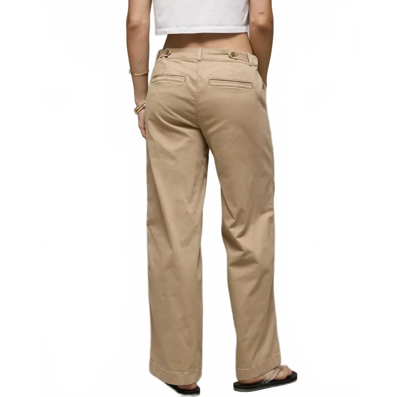AE Stretch Low-Rise Wide-Leg Khaki Pant American Eagle NWT Tank Tan Size 000R - Image 3