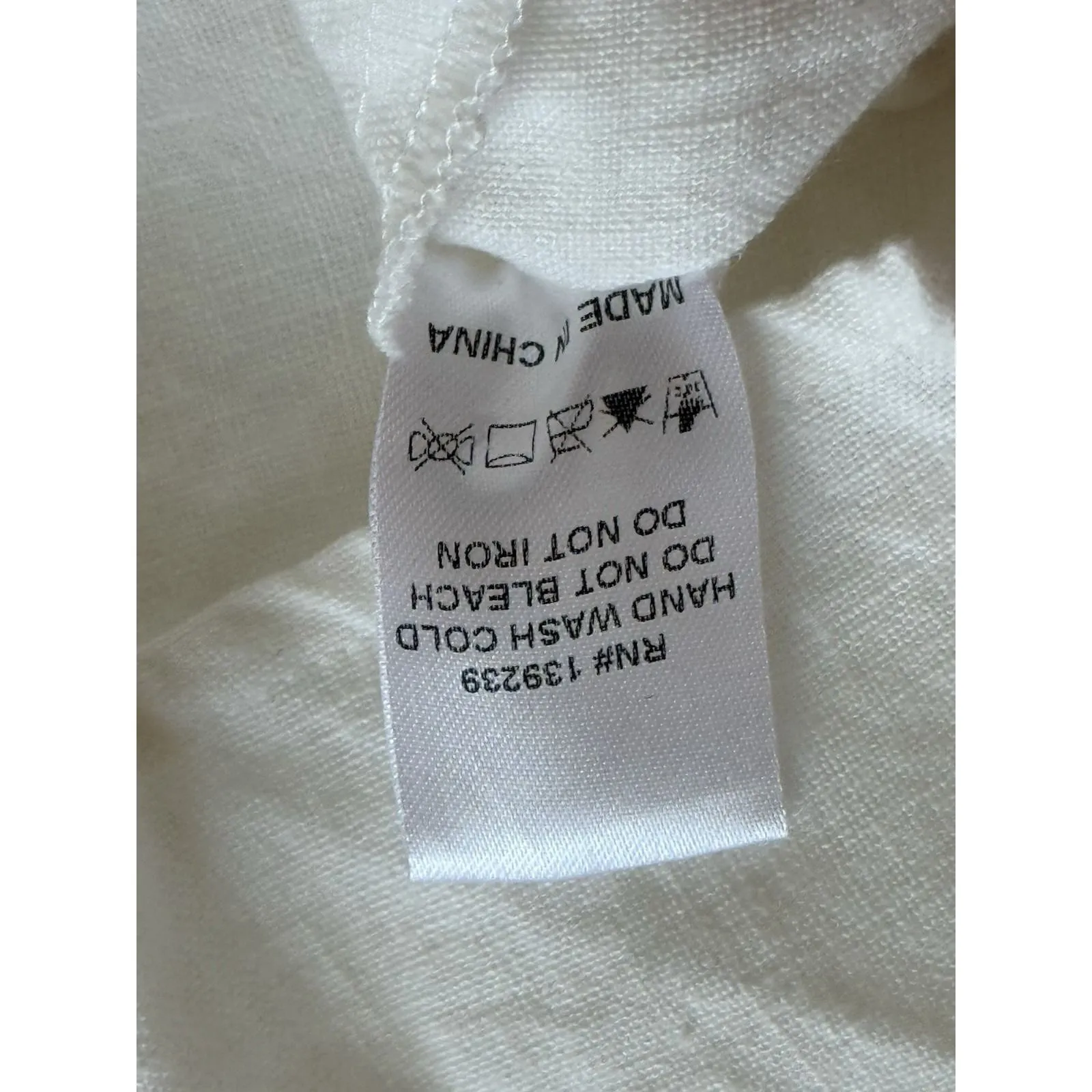 Tuckernuck Annie Smocked Puff Sleeve Dress Size Small White 100% Linen Elegant - Image 5