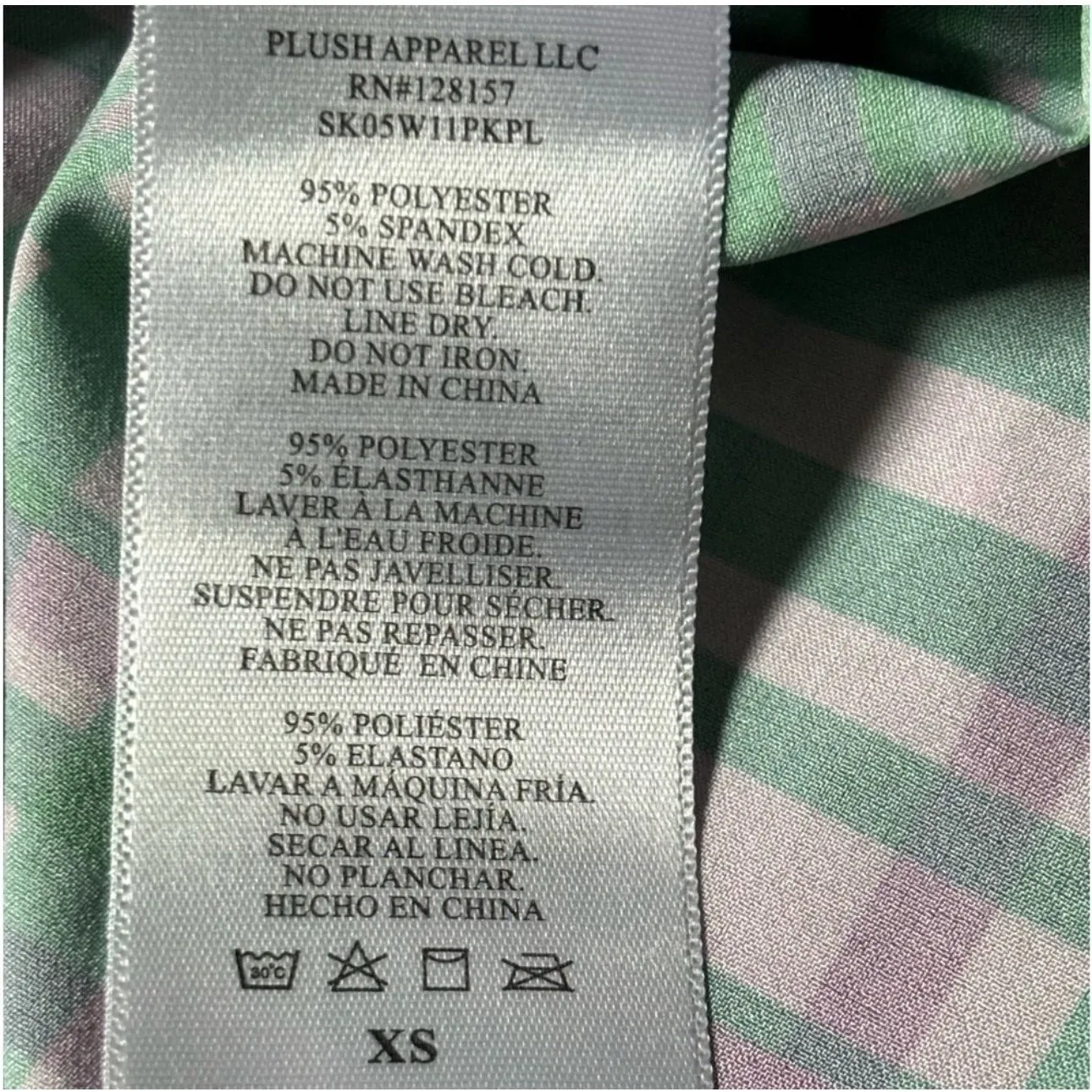 Revolve Plush Plaid Sarong Skirt in Pink and Green Multi Oversized XS NWT - Image 11