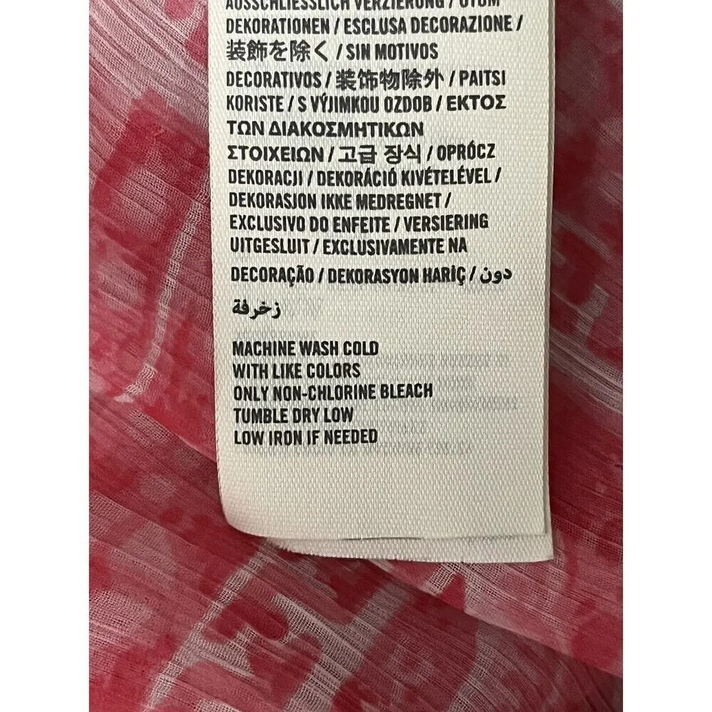 Hollister Womens Floral High Low Cropped Button Up Sleeveless Top Sheer S Y2K - Image 7