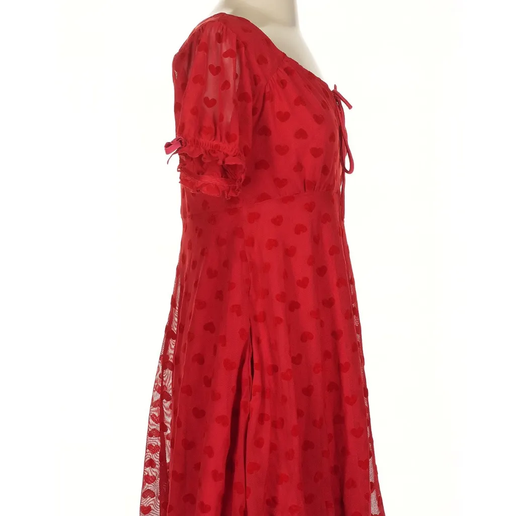 Hot Topic Red Heart Chemise - Image 6