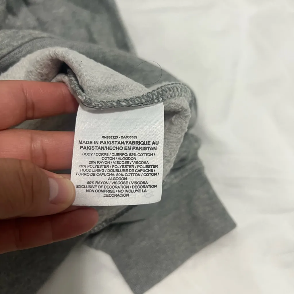 Nike Women’s Cotton Blend Heather Gray embroidered Hoodie Medium - Image 4