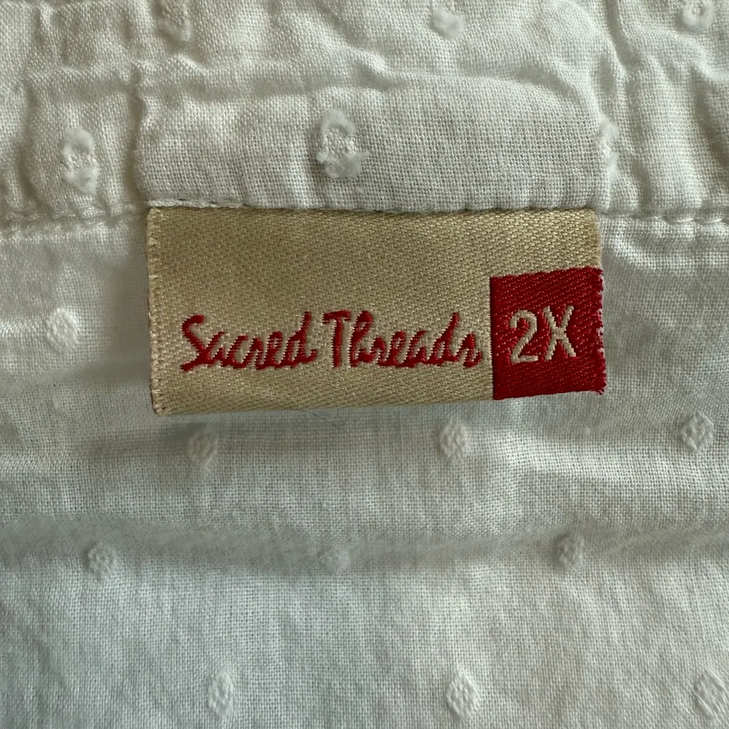 Sacred Threads  White Eyelet Ruffled Blouse - Image 2