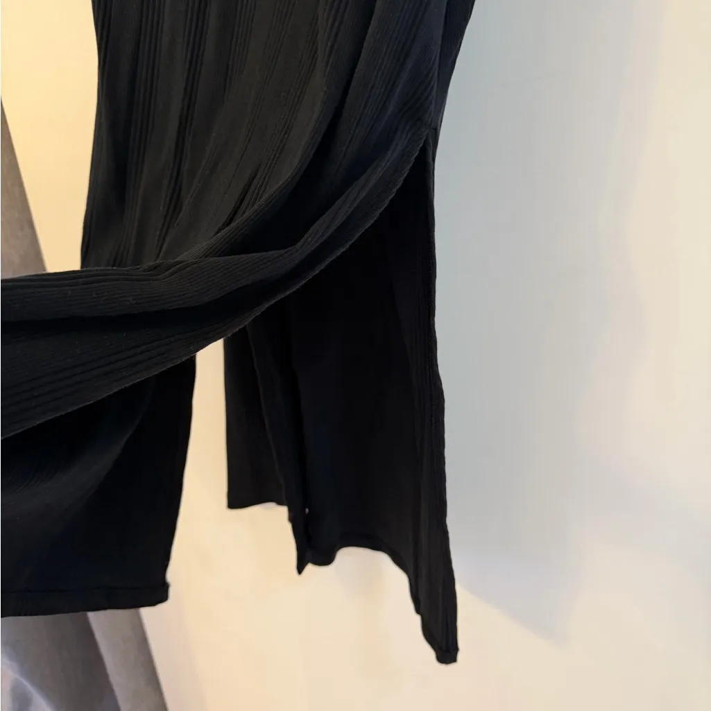 Aerie One Shoulder Black Dress - Image 3