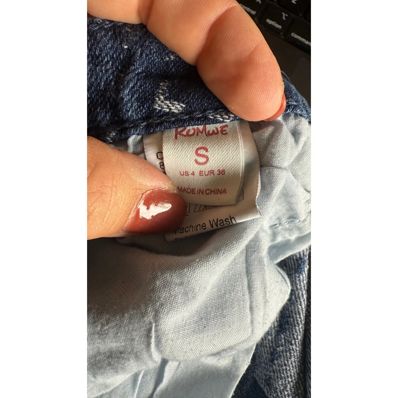 RomWe Size s‎ Cotton Blend Patchwork Short - Image 4