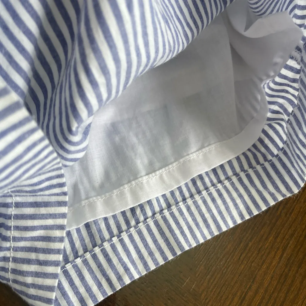 St. John's Bay Blue Striped Women's nautical lined Shorts with Floral Belt - Image 7