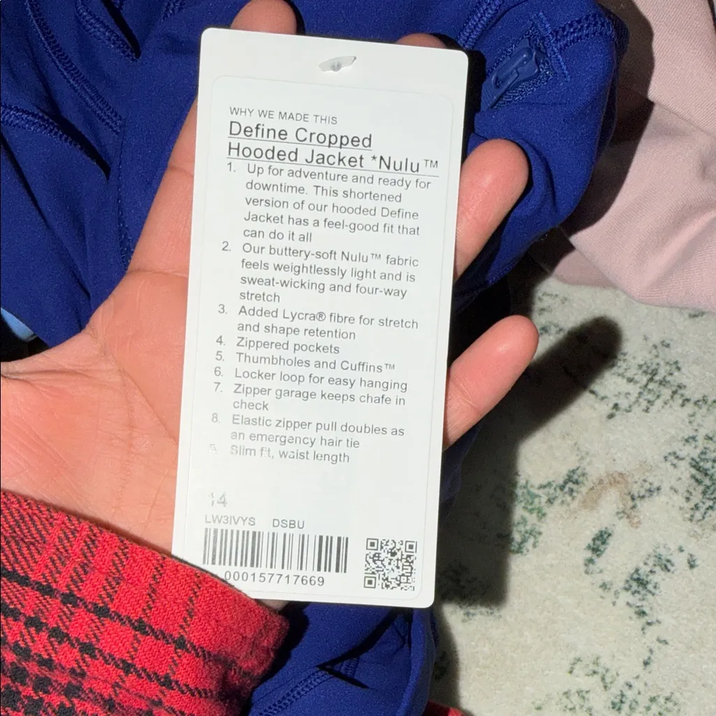 Define Cropped Hooded Jacket
Nulu color deep sea blue sold out size - Image 5