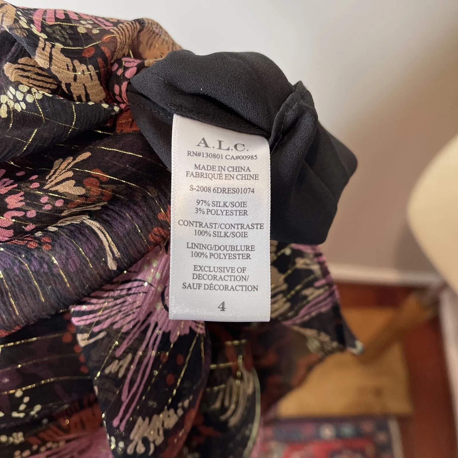 New A.L.C Alessia Silk‎ Floral Maxi Dress Sz 4 - Image 13