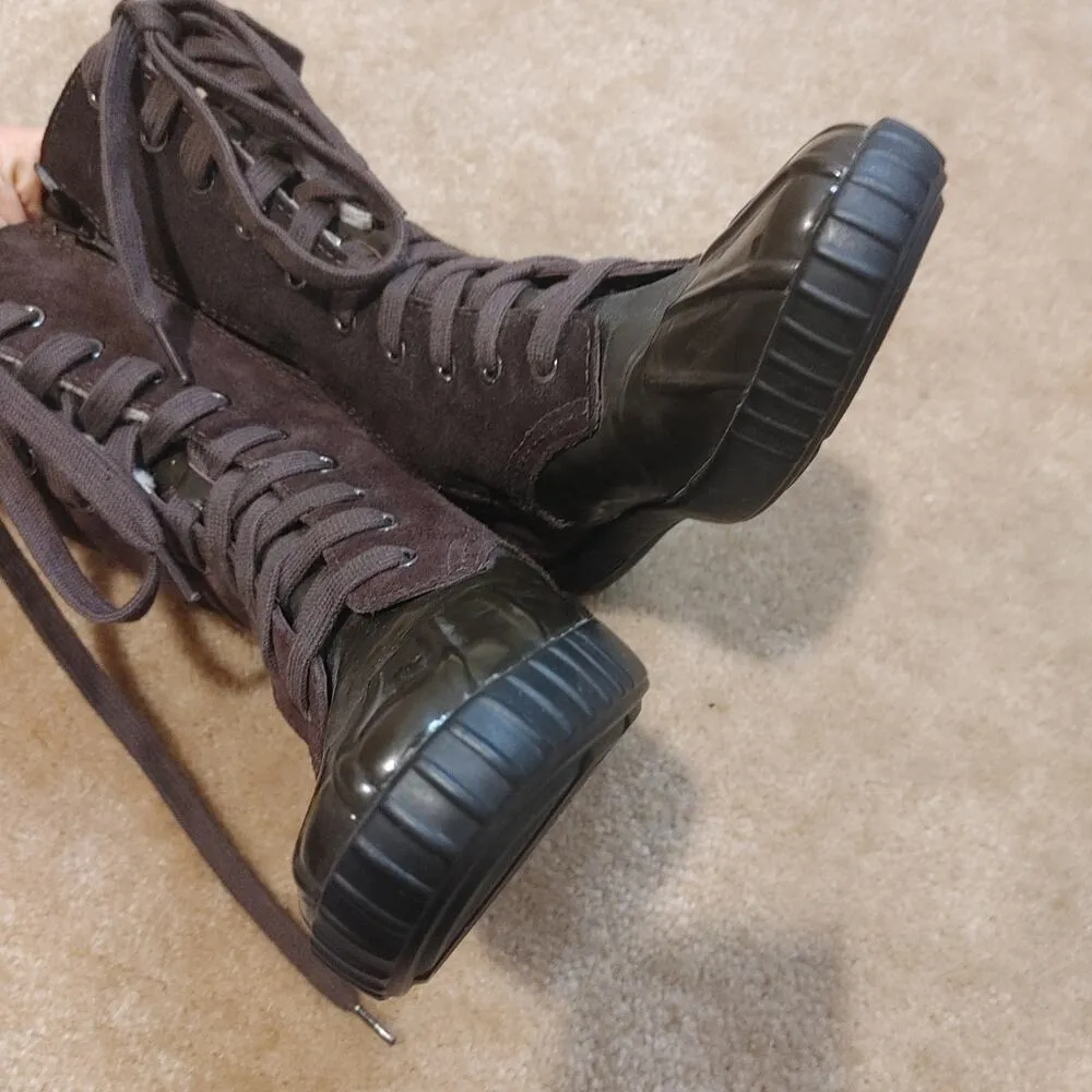 Nike Air Cole Haan Water Proof Tali Lace Up Boots Purple Sherpa Lined Size 5 - Image 7