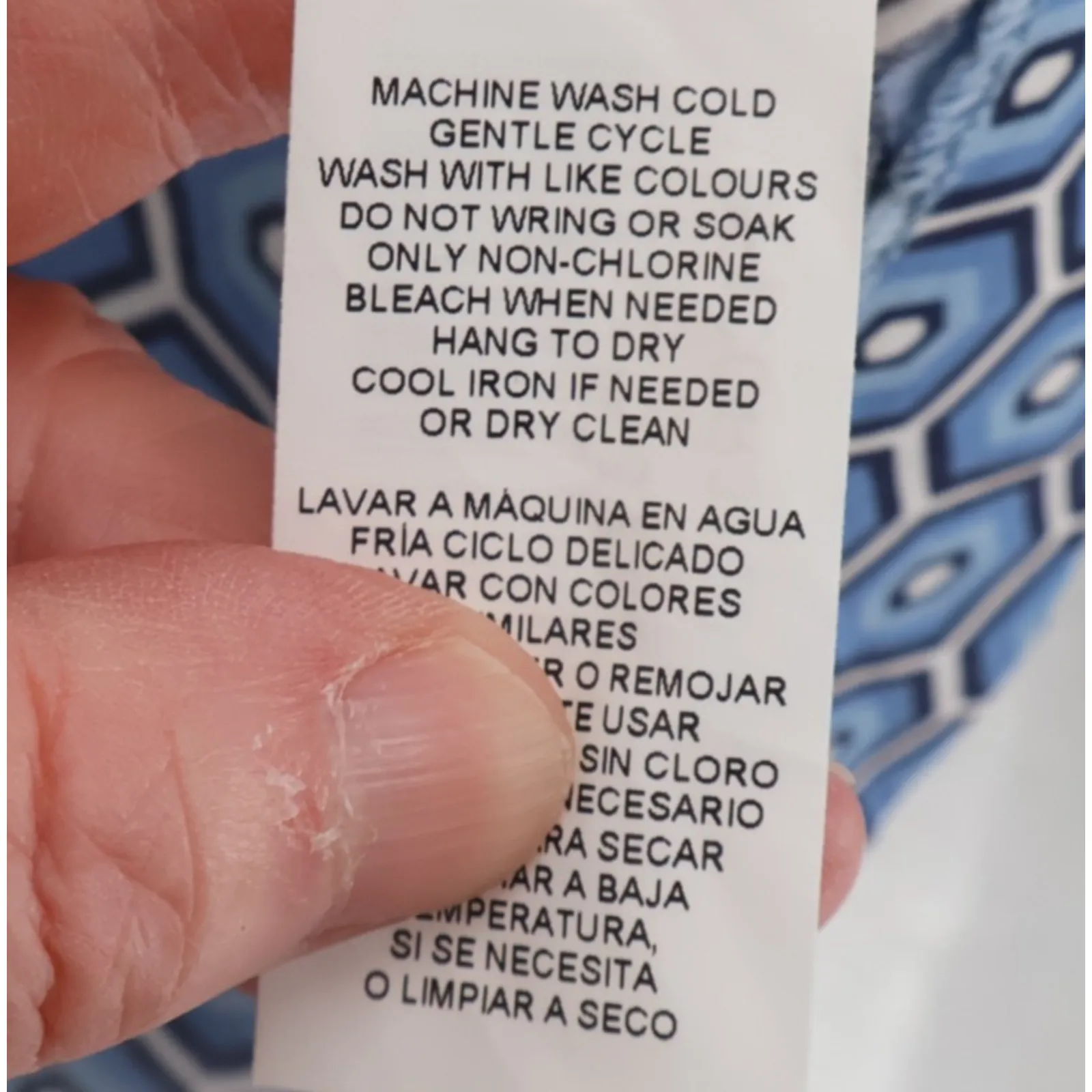 Geometric Halter Dress Pockets‎ Blue Retro Mod Preppy Vacation Summer Size 2 - Image 6