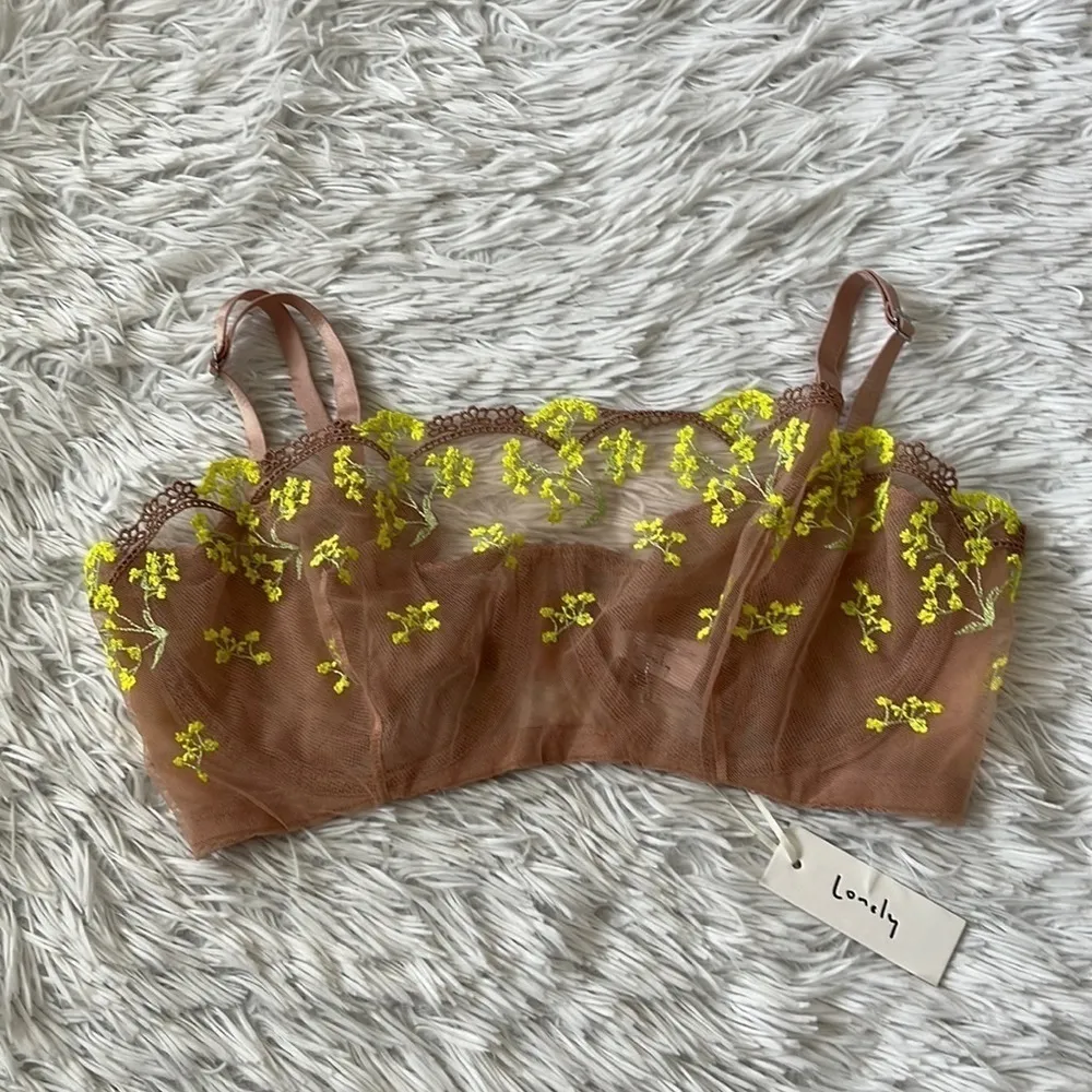 LONELY Scout Women’s underwire lace bra in yellow daisy size 36DD - Image 2