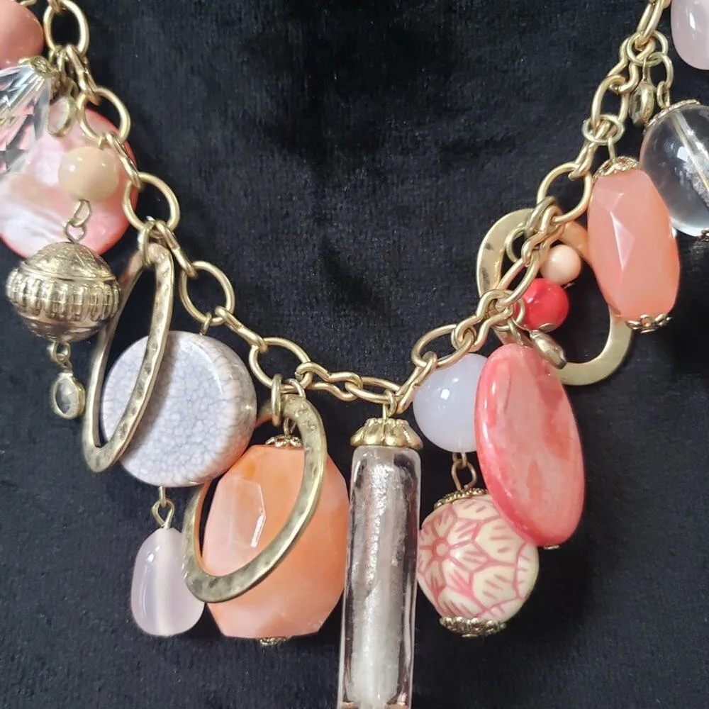 Vintage Women Premier Designs Dreamsicle Charmed Fashion Choker Necklace Lobster - Image 4