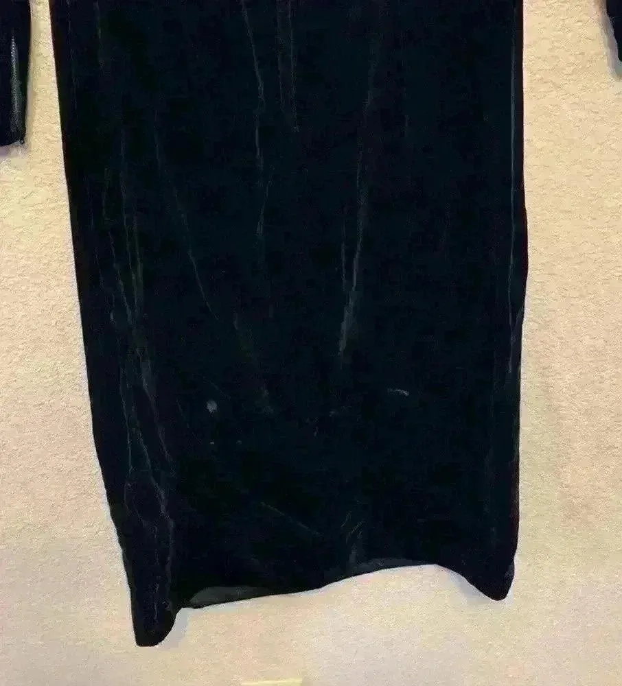 Anita modes velvet sexy black dress sz XS open back cut outs high neck knee - Image 10
