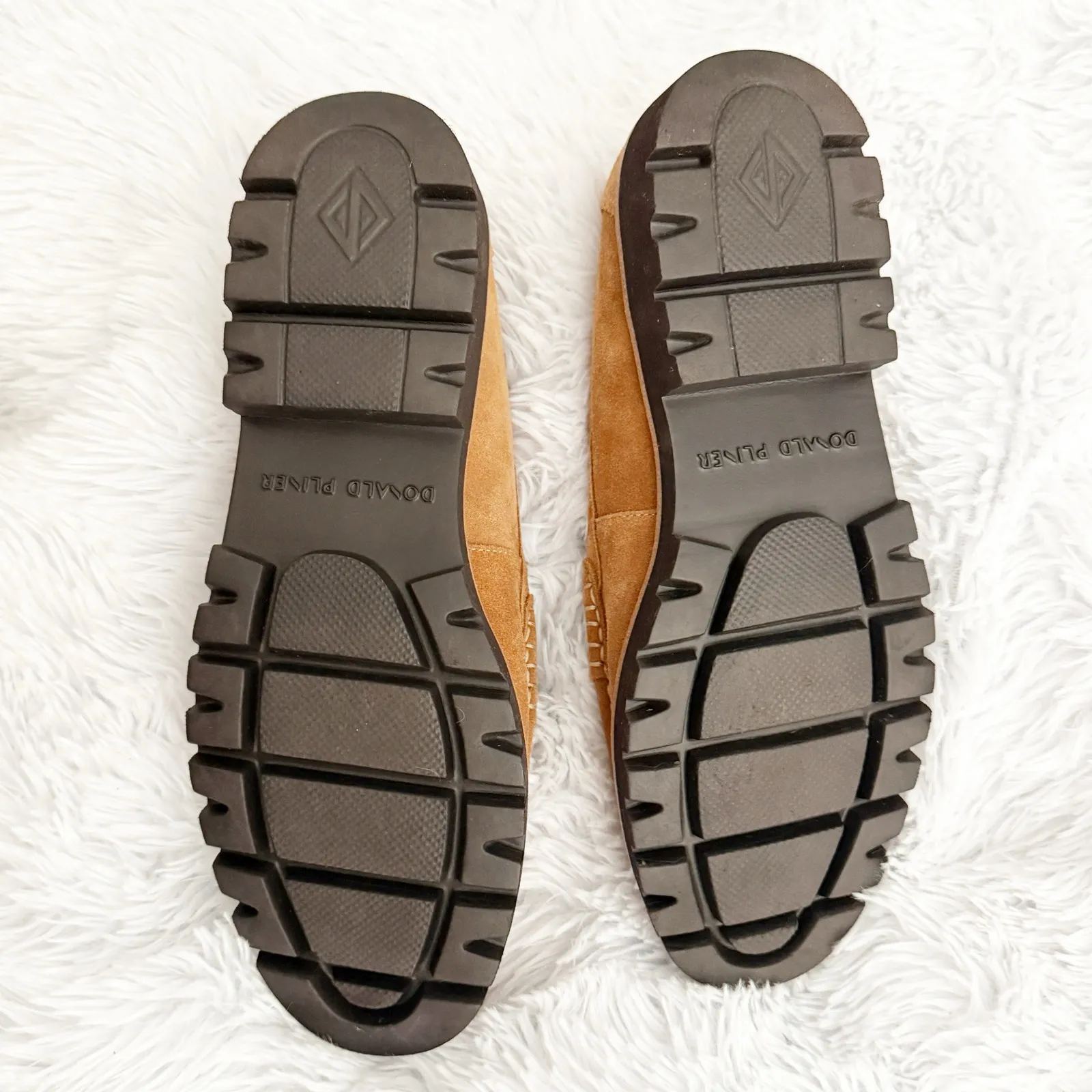 DONALD PLINER | Helio Saddle Brown Suede Leather Lug Sole Loafers Metal Bar | 11 - Image 7