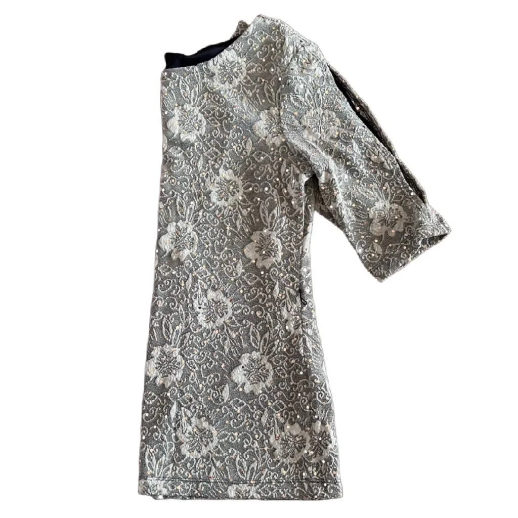 Connected Apparel | Cream & Black Top w/Silver Sparkle - Image 3