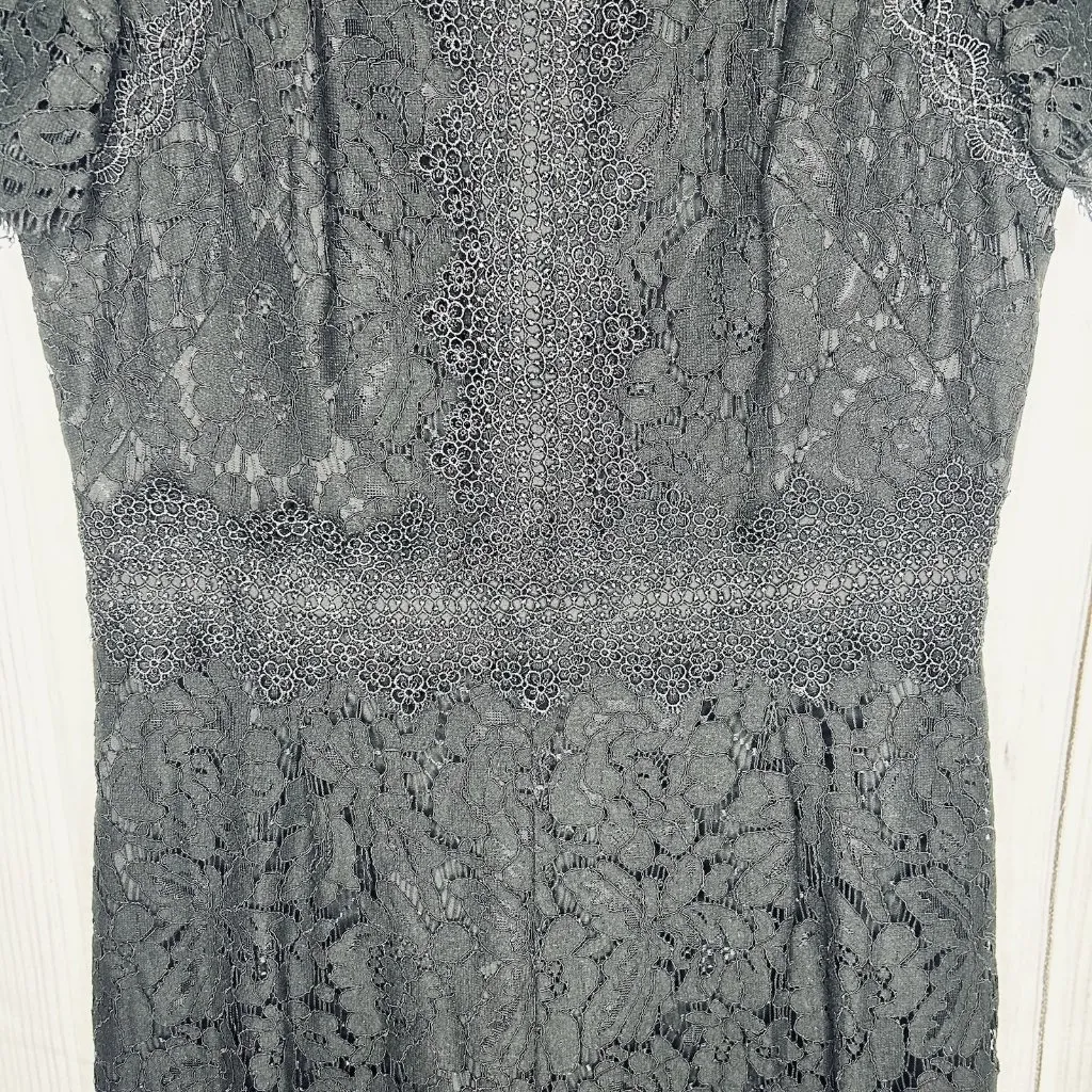 Antonio Melani Womens Jumpsuit Full Lace Round Neck Shortsleeve Black Sz 6 - Image 5