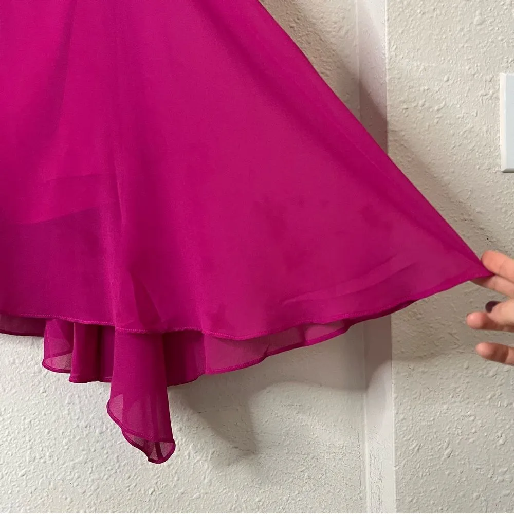 Michael Costello x Revolve Chiffon Strapless Mini Dress in Pink Size XS Barbie - Image 11