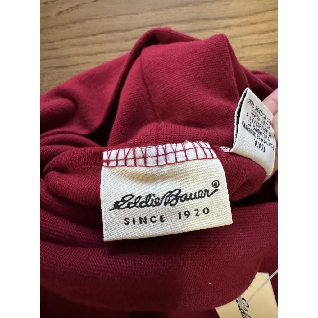 Eddie Bauer‎ Women Size XXL Red Turtleneck Long Sleeve Shirt Cotton Preppy NWT - Image 3
