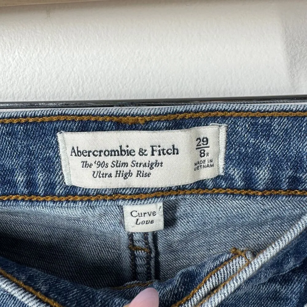 Abercrombie & Fitch The 90s Slim Straight Ultra High Rise Curve Love Women 29/8 - Image 7