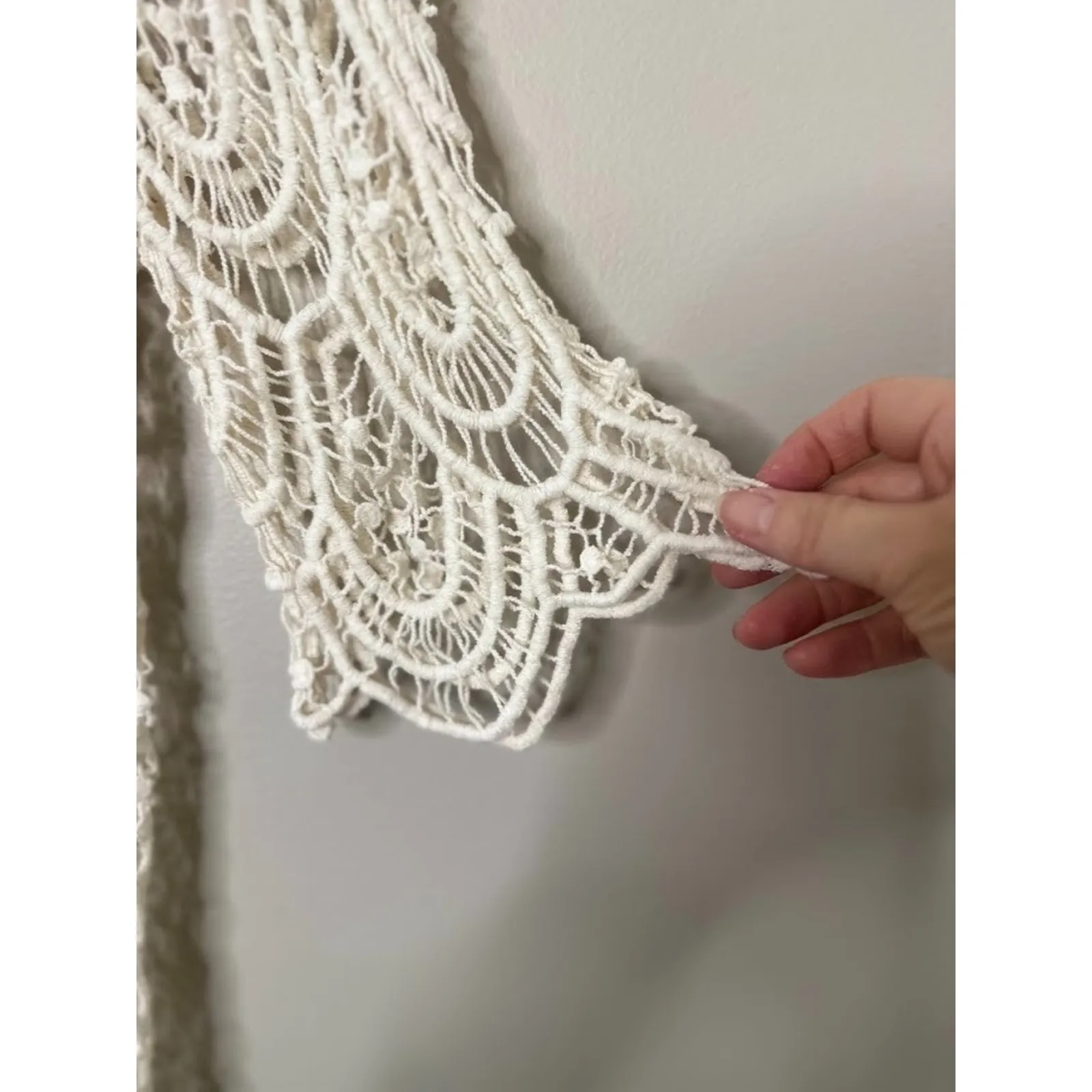 Grace & Lace Top Large Crochet Cottagecore Fairy Boho Festival Dainty 3/4 Sleeve - Image 3