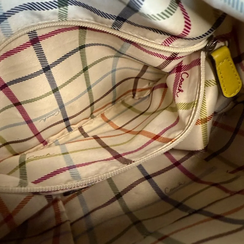 y2k COACH 2007 Bleecker 11422 Yellow Duffle Bucket Shoulder Bag Crossbody - Image 12