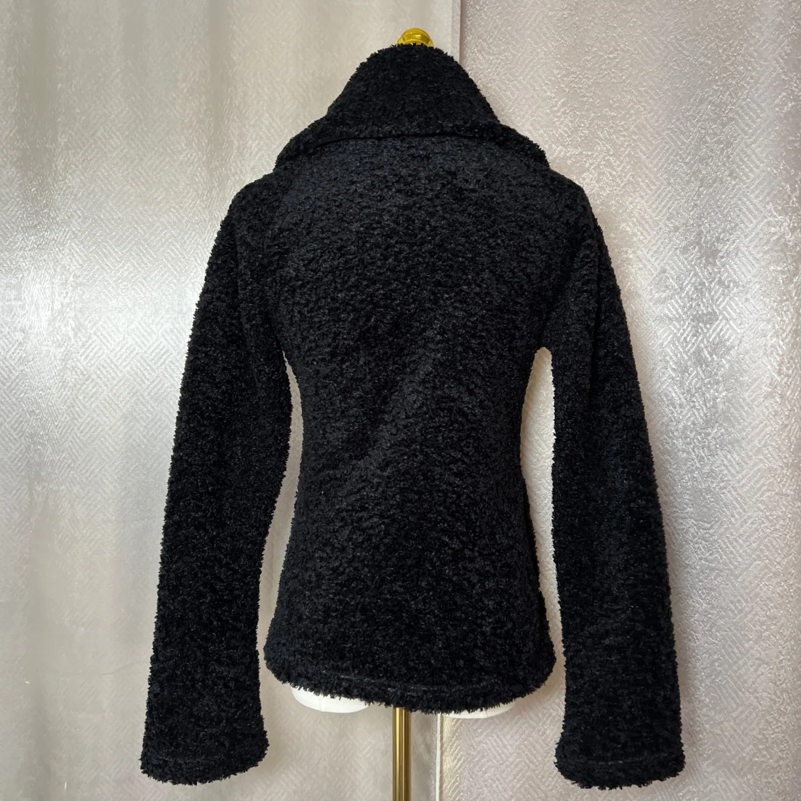 Patagonia Synchilla Fleece Jacket Full Zip Cozy Warm Shawl Collar Black Womens - Image 3