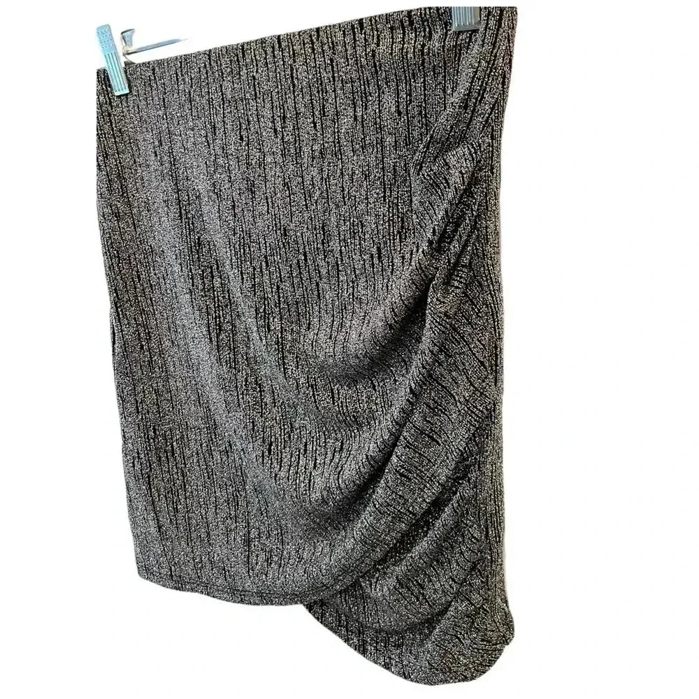 Aqua Silver Bodycon Ruched Mini Skirt - Image 8