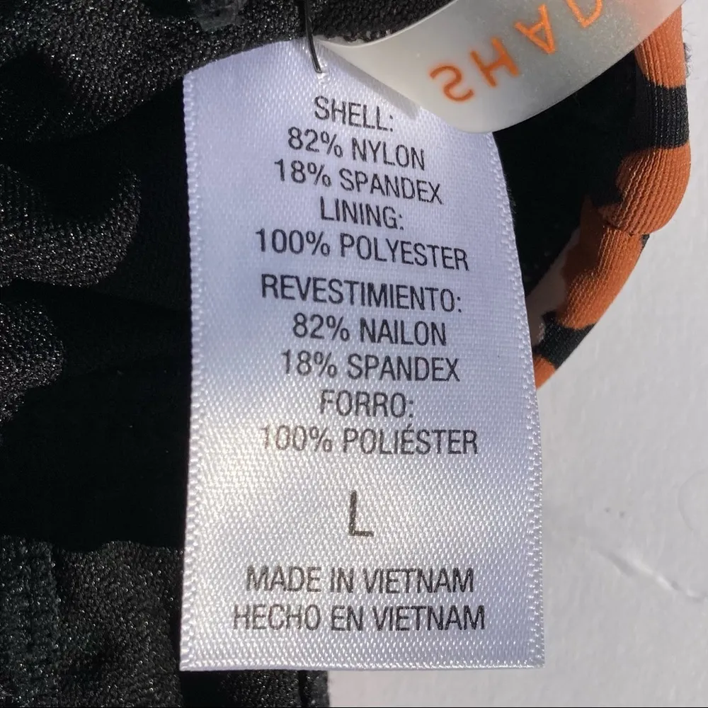 Shade & Shore Swimsuit L One Piece Animal Print High Neck Cheeky Zip Back NWOT - Image 7