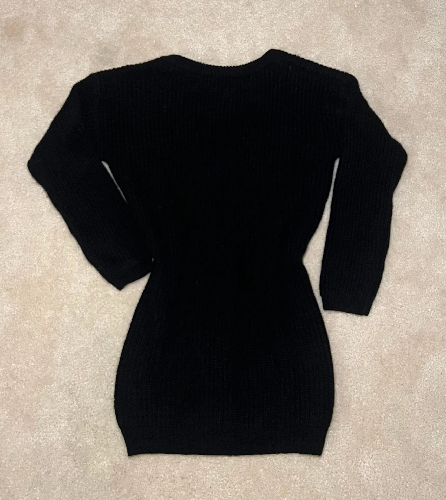 Lulus Black Backless Sweater Dress - Image 3