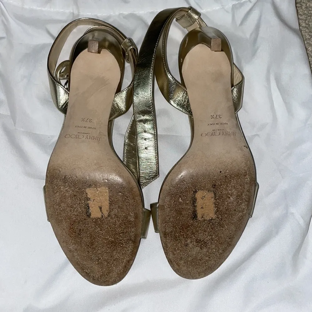 Jimmy Choo RARE swarovski crystal champagne gold heels - Image 8
