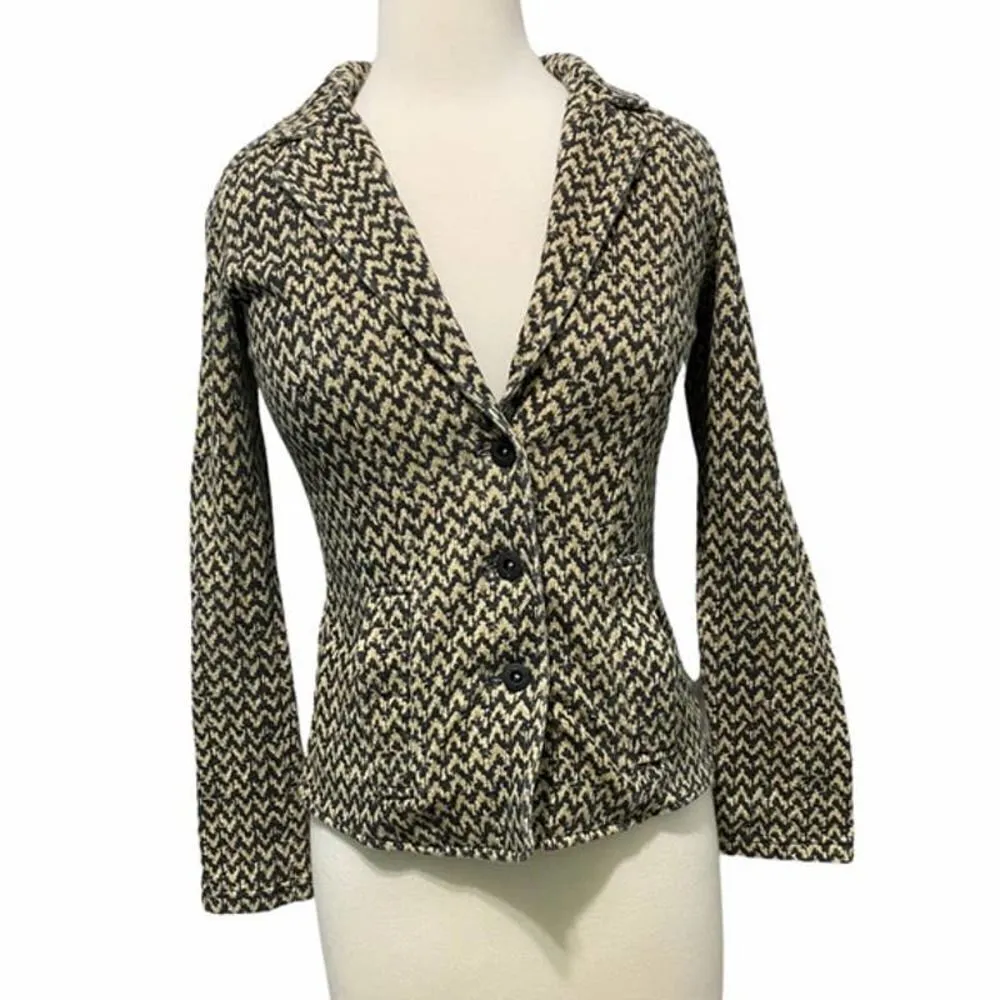 Hurley  Winchester‎ Chevron Print Blazer Tan Small - Image 10