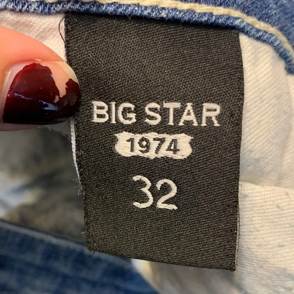 Big Star 1974 women’s Rikki low rise jean sz 32 cropped western boho medium wash Blue - Image 9