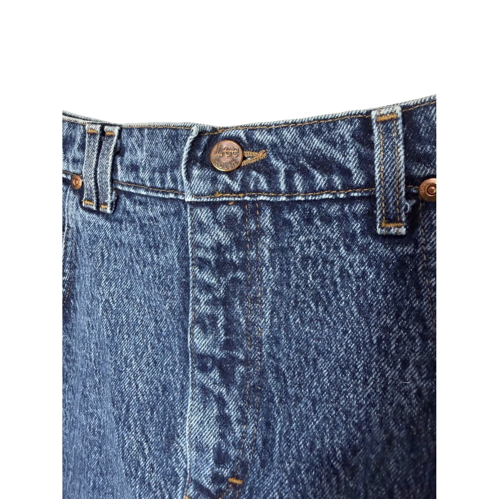 Lee Women's Vintage Acid Wash Denim Pencil Skirt Size 12 - Image 4